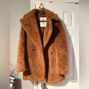 Babaton Teddy Coat in Rich Tan